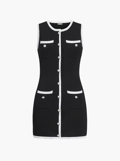 AMY | Sleeveless Short Sweater Dress