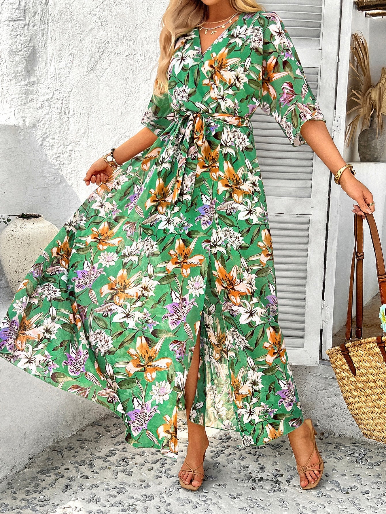 Esme | Floral V-Neck Maxi Dress