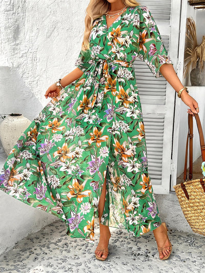 Esme | Floral V-Neck Maxi Dress