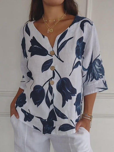 Tabitha - Floral Button Blouse