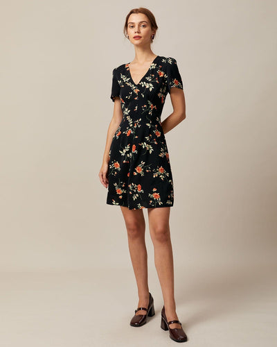 Diana | Neck Floral Button Up Dress